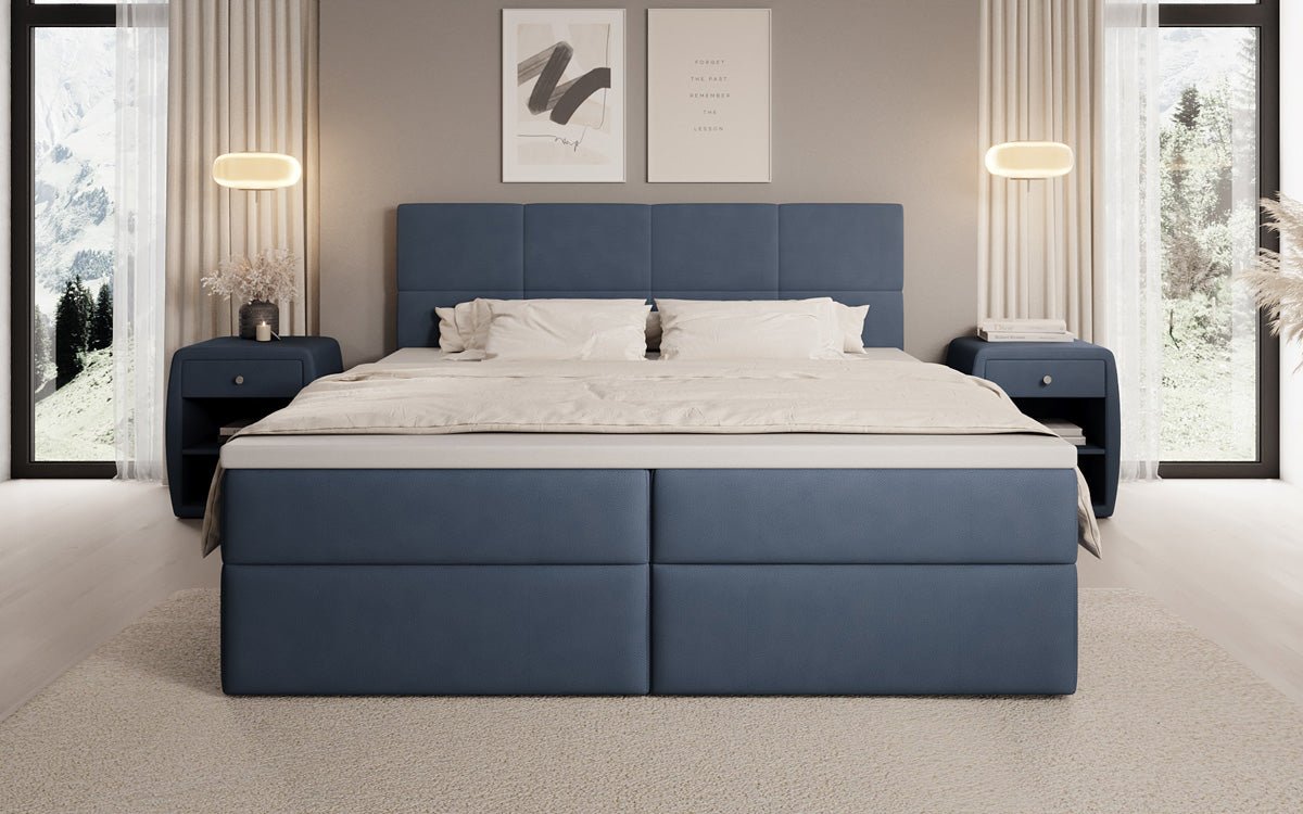 Boxspringbett Levi in Stoff mit Stauraum