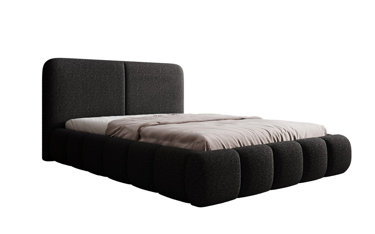 Designer Polsterbett Lolita in Bouclé mit Stauraum