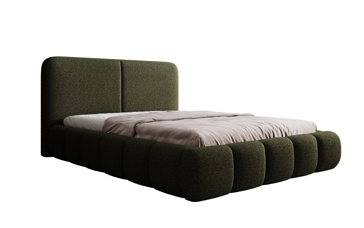 Designer Polsterbett Lolita in Bouclé mit Stauraum