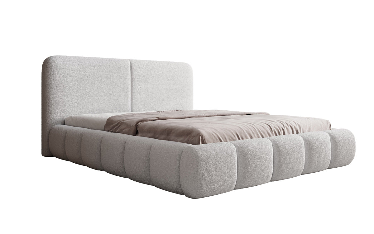 Designer Polsterbett Lolita in Bouclé mit Stauraum