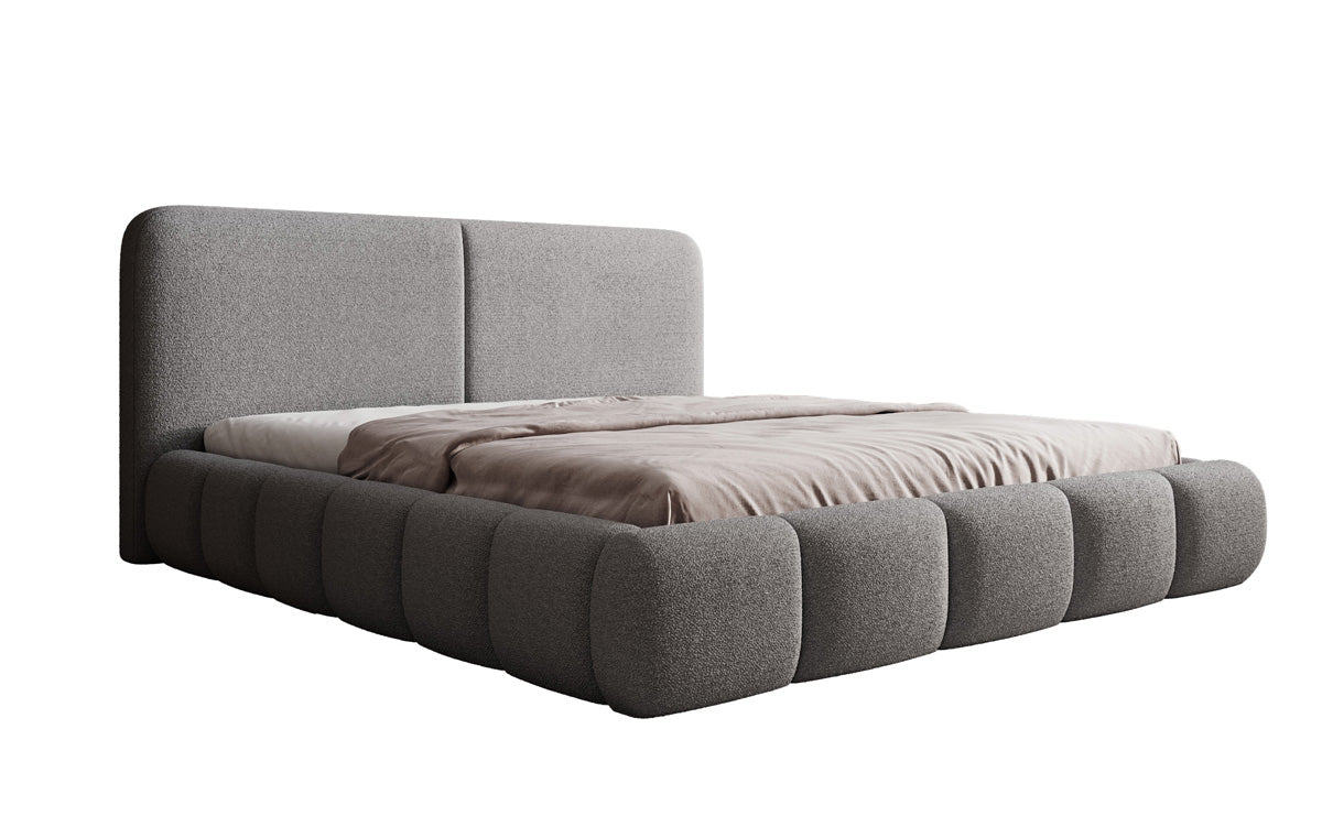 Designer Polsterbett Lolita in Bouclé mit Stauraum