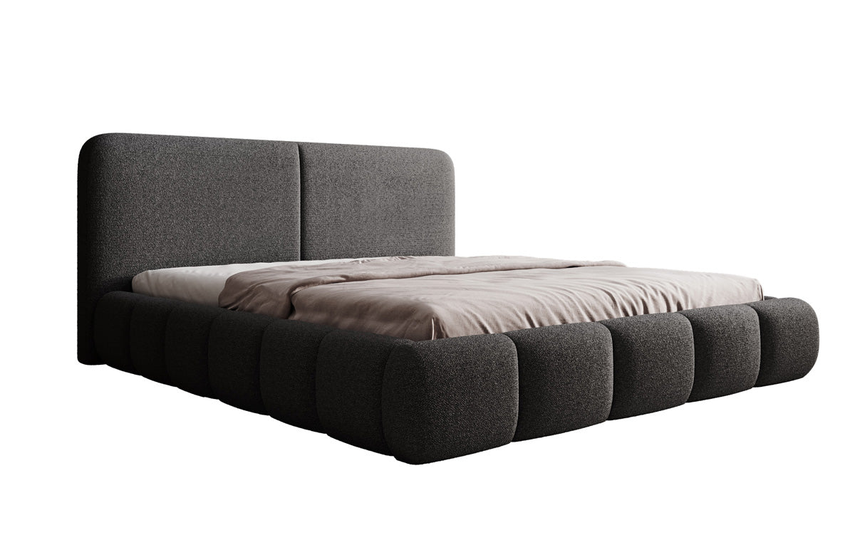 Designer Polsterbett Lolita in Bouclé mit Stauraum