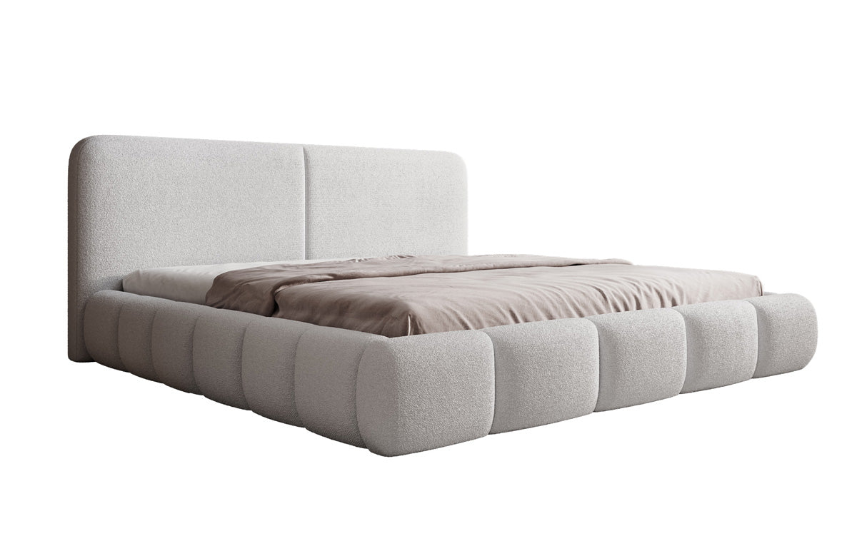 Designer Polsterbett Lolita in Bouclé mit Stauraum