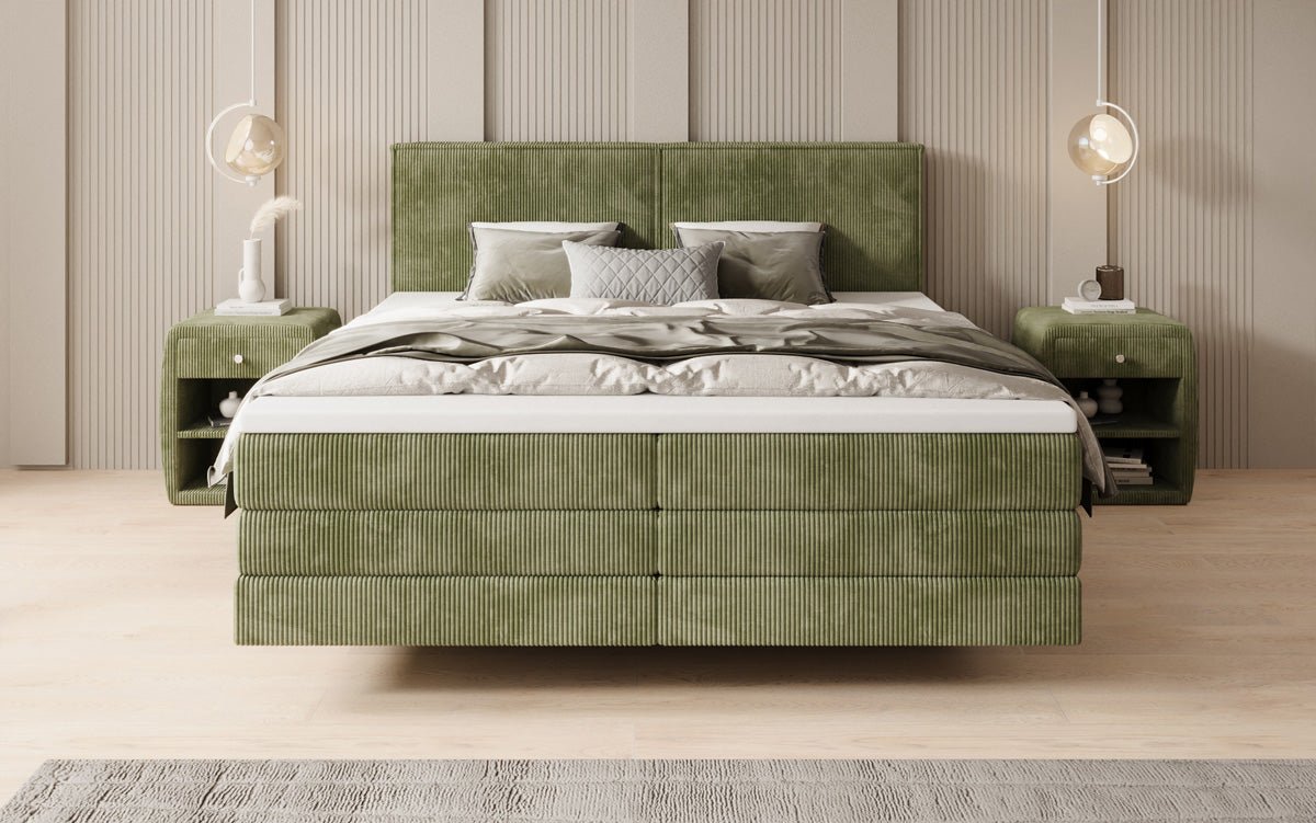 Boxspringbett Elara mit Schwebeoptik in Cord