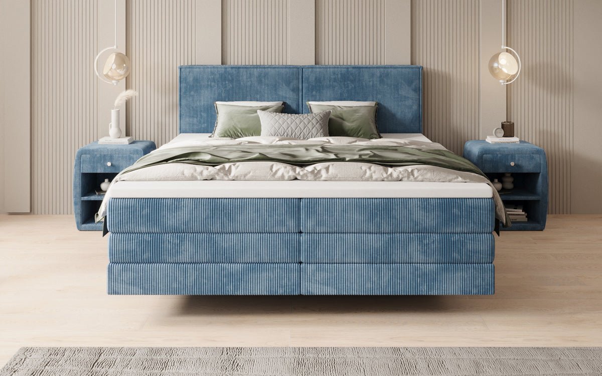 Boxspringbett Elara mit Schwebeoptik in Cord