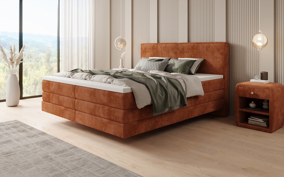 Boxspringbett Elara mit Schwebeoptik in Cord