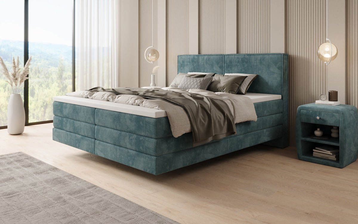 Boxspringbett Elara mit Schwebeoptik in Cord