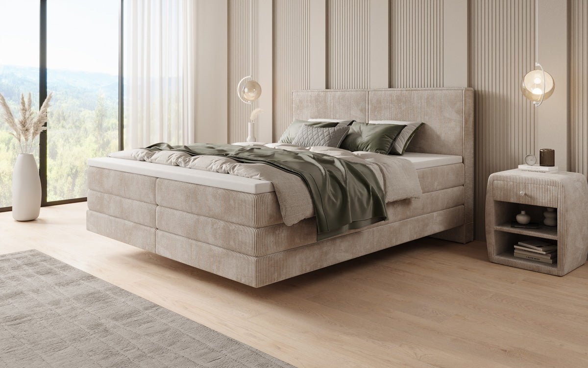Boxspringbett Elara mit Schwebeoptik in Cord