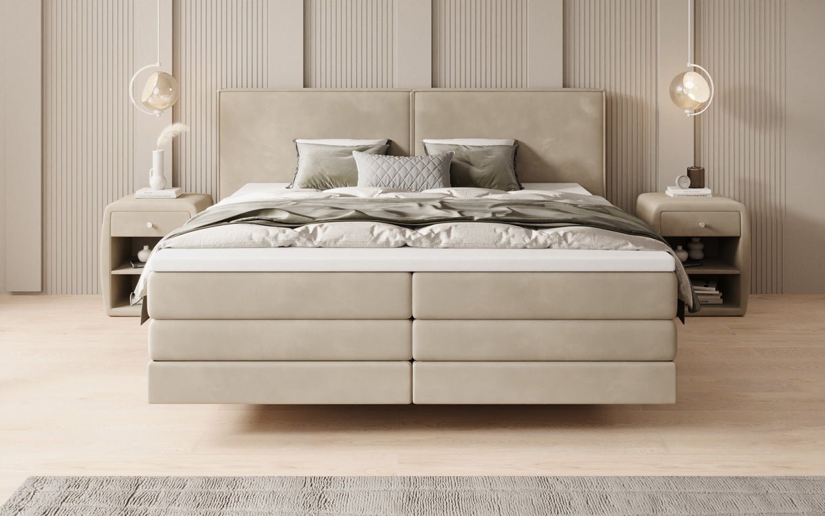 Boxspringbett Ophelia mit Schwebeoptik in Samt