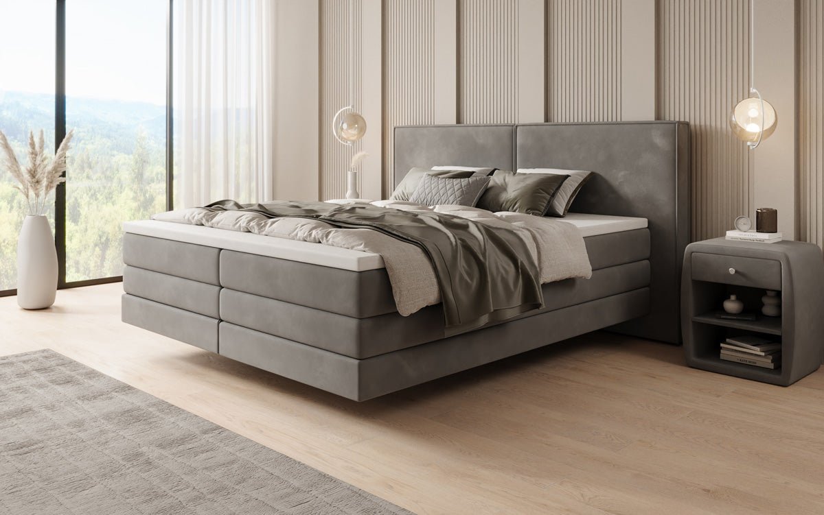 Boxspringbett Ophelia mit Schwebeoptik in Samt
