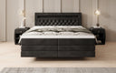 Boxspringbett Menzogna mit Schwebeoptik und LED in Samt