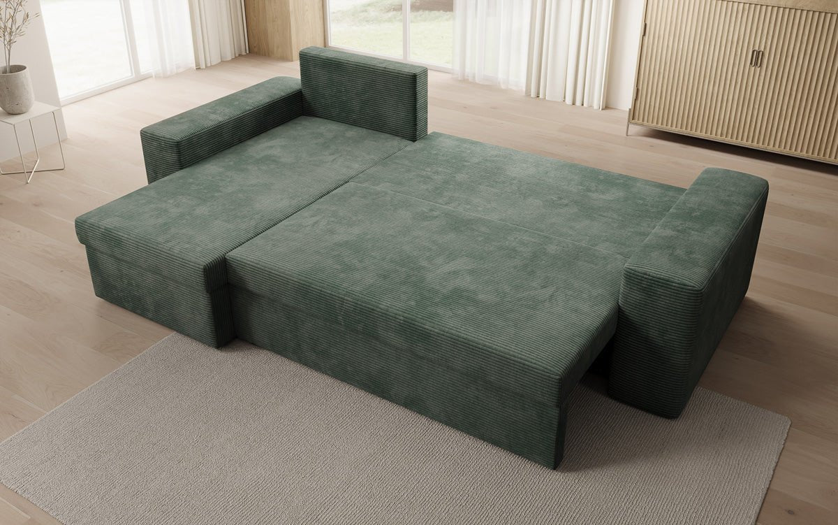 Designer Sofa Denver Cord mit Schlaf- und Klappfunktion