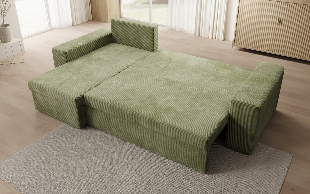 Designer Sofa Denver Cord mit Schlaf- und Klappfunktion