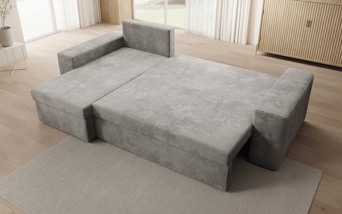 Designer Sofa Denver Cord mit Schlaf- und Klappfunktion