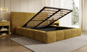 Designer Polsterbett Elise in Cord mit Stauraum