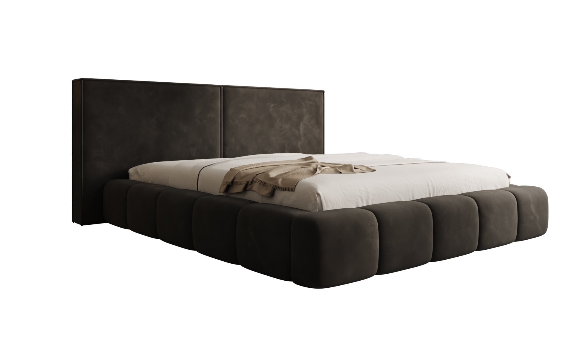 Designer Polsterbett Elise in Samt mit Stauraum