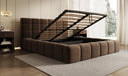Designer Polsterbett Marshmallow in Strukturstoff mit Stauraum