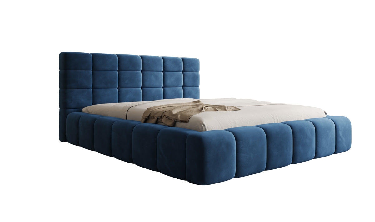 Designer Polsterbett Marshmallow in Samt mit Stauraum