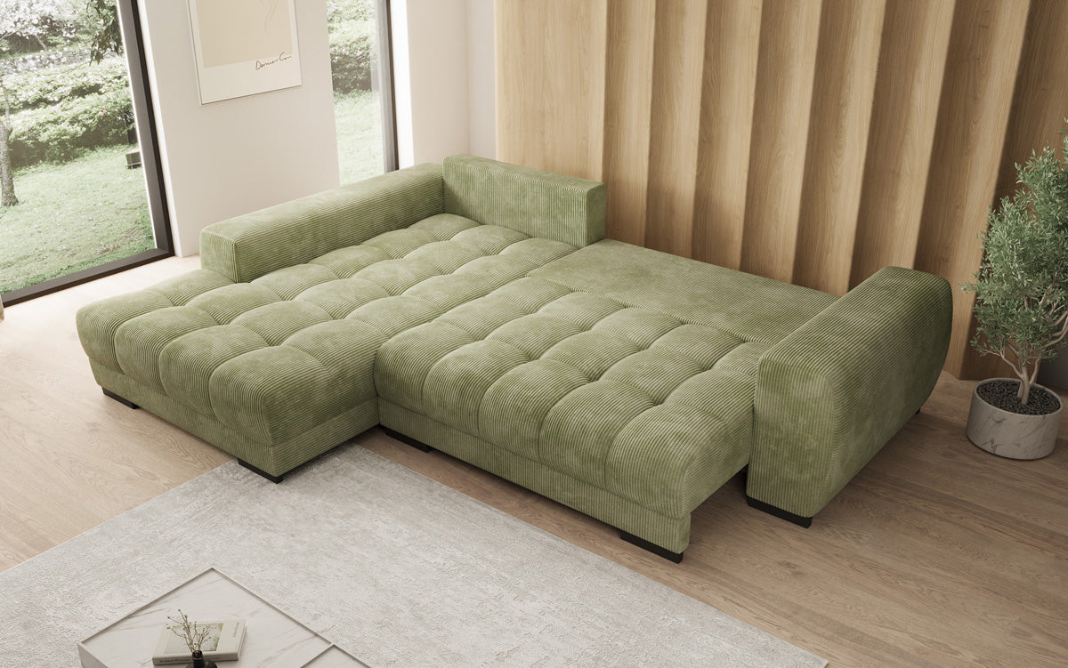 Designer Sofa Balu mit Schlaffunktion und Stauraum in Cord