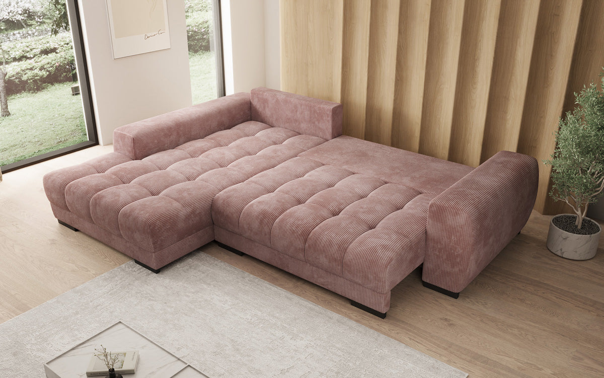 Designer Sofa Balu mit Schlaffunktion und Stauraum in Cord