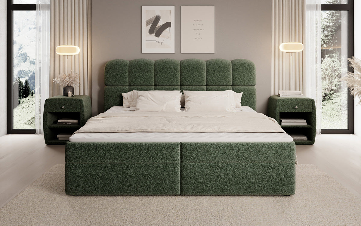 Boxspringbett Tilde in Strukturstoff mit Stauraum