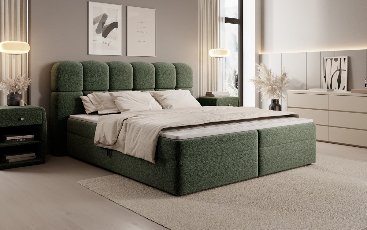 Boxspringbett Tilde in Strukturstoff mit Stauraum