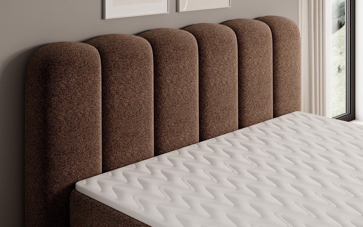 Boxspringbett Bologna in Strukturstoff mit Stauraum