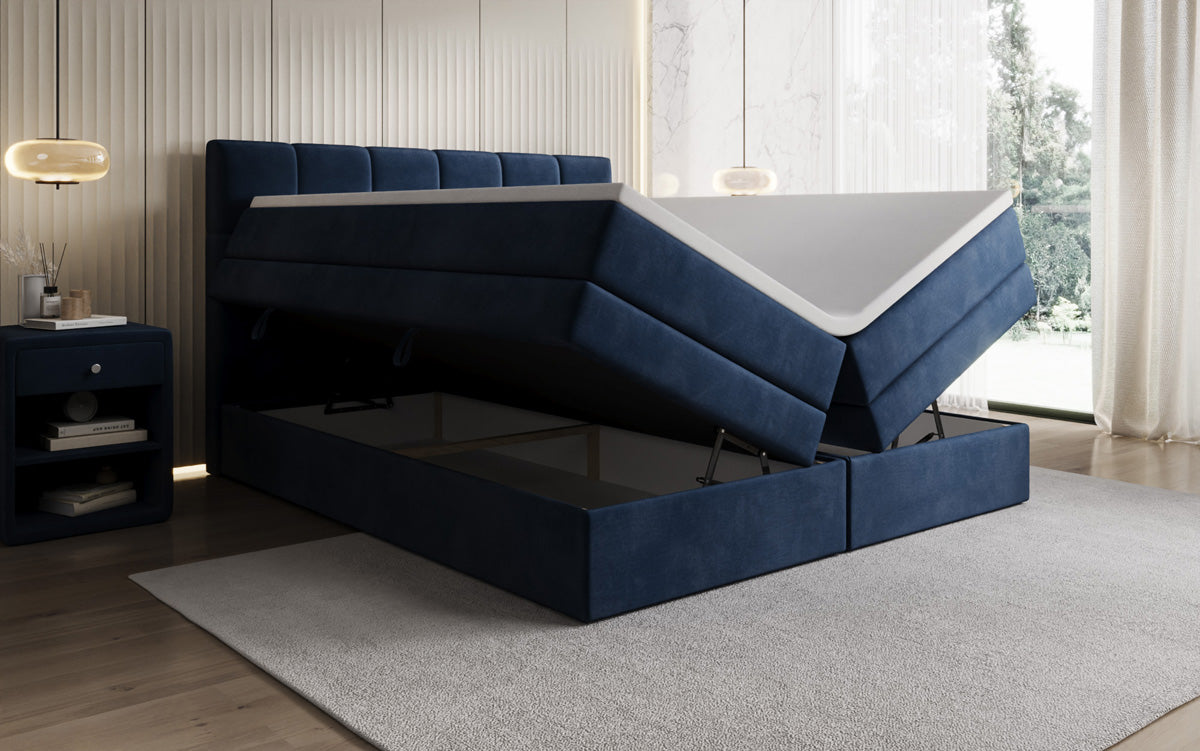 Boxspringbett Windsor mit Stauraum in Samt