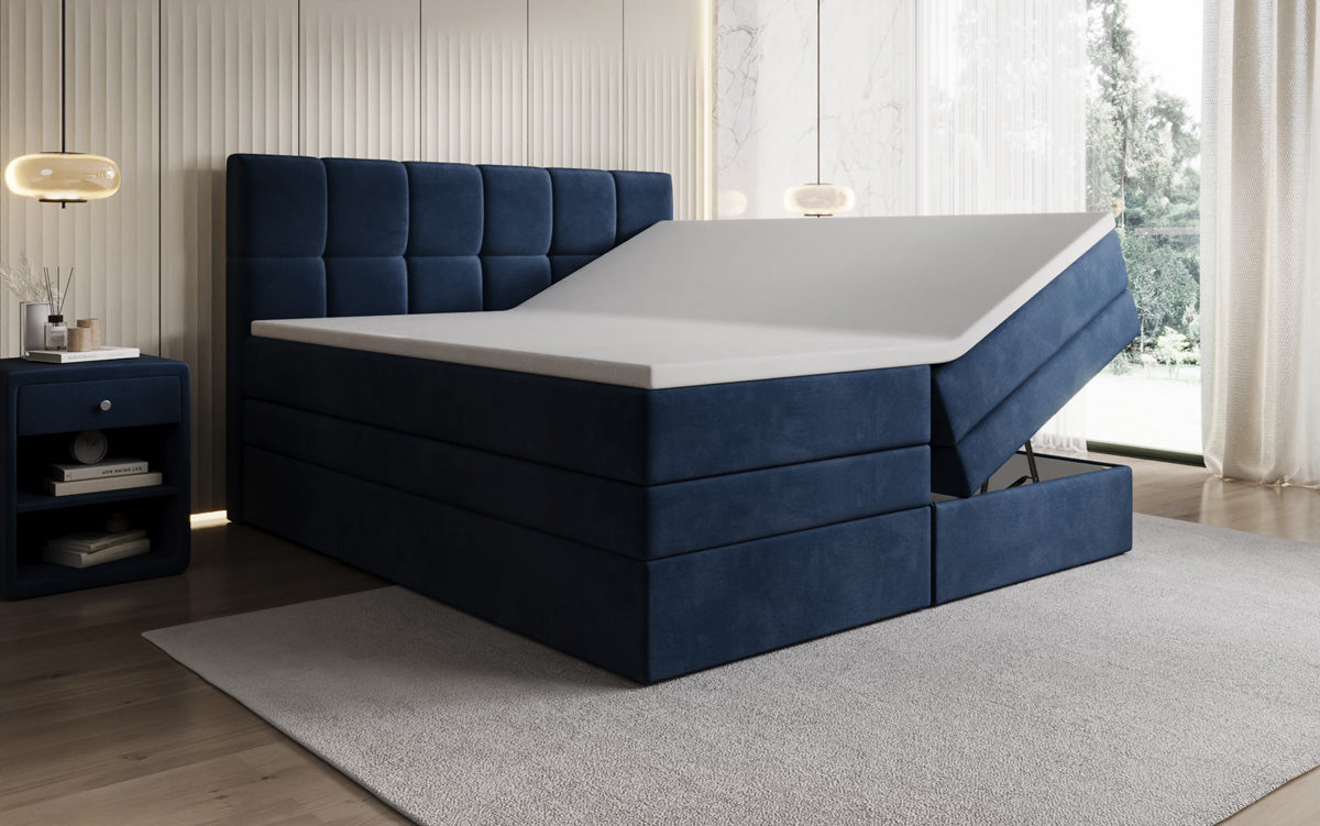 Boxspringbett Windsor mit Stauraum in Samt