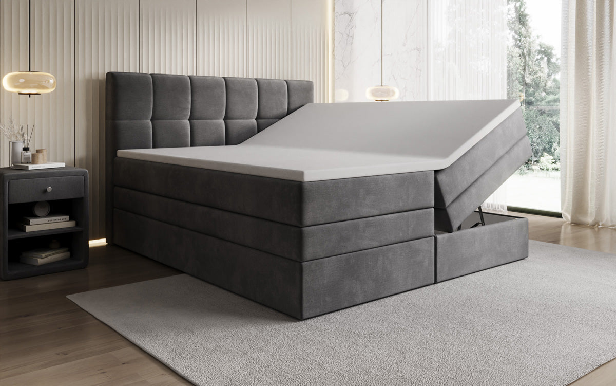 Boxspringbett Windsor mit Stauraum in Samt