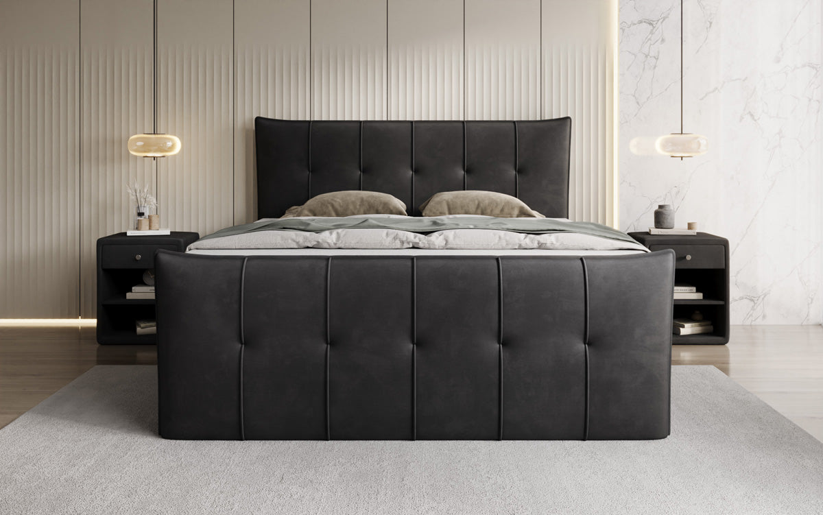 Boxspringbett Treviso mit Stauraum in Samt