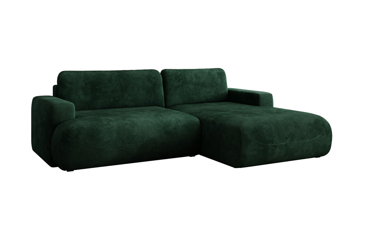 Designer Ecksofa Enzo mit Schlaf- und Klappfunktion in Cord
