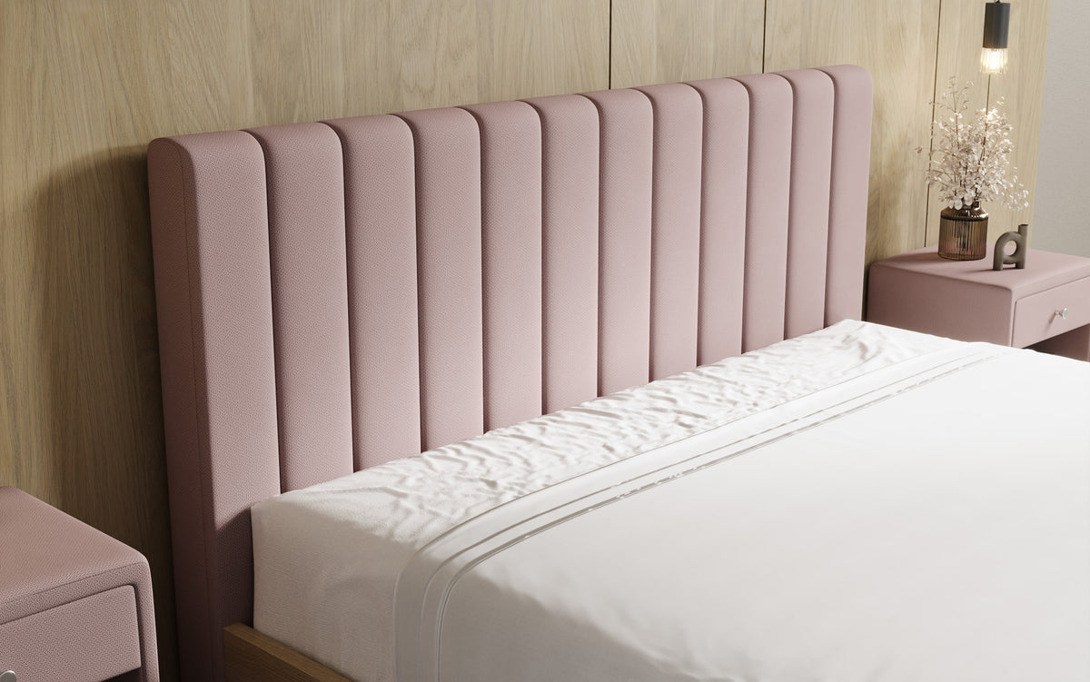 Designer Polsterbett Fiore Linea in Stoff mit Stauraum
