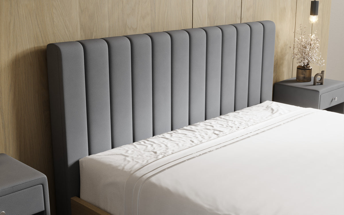 Designer Polsterbett Fiore Linea in Stoff mit Stauraum