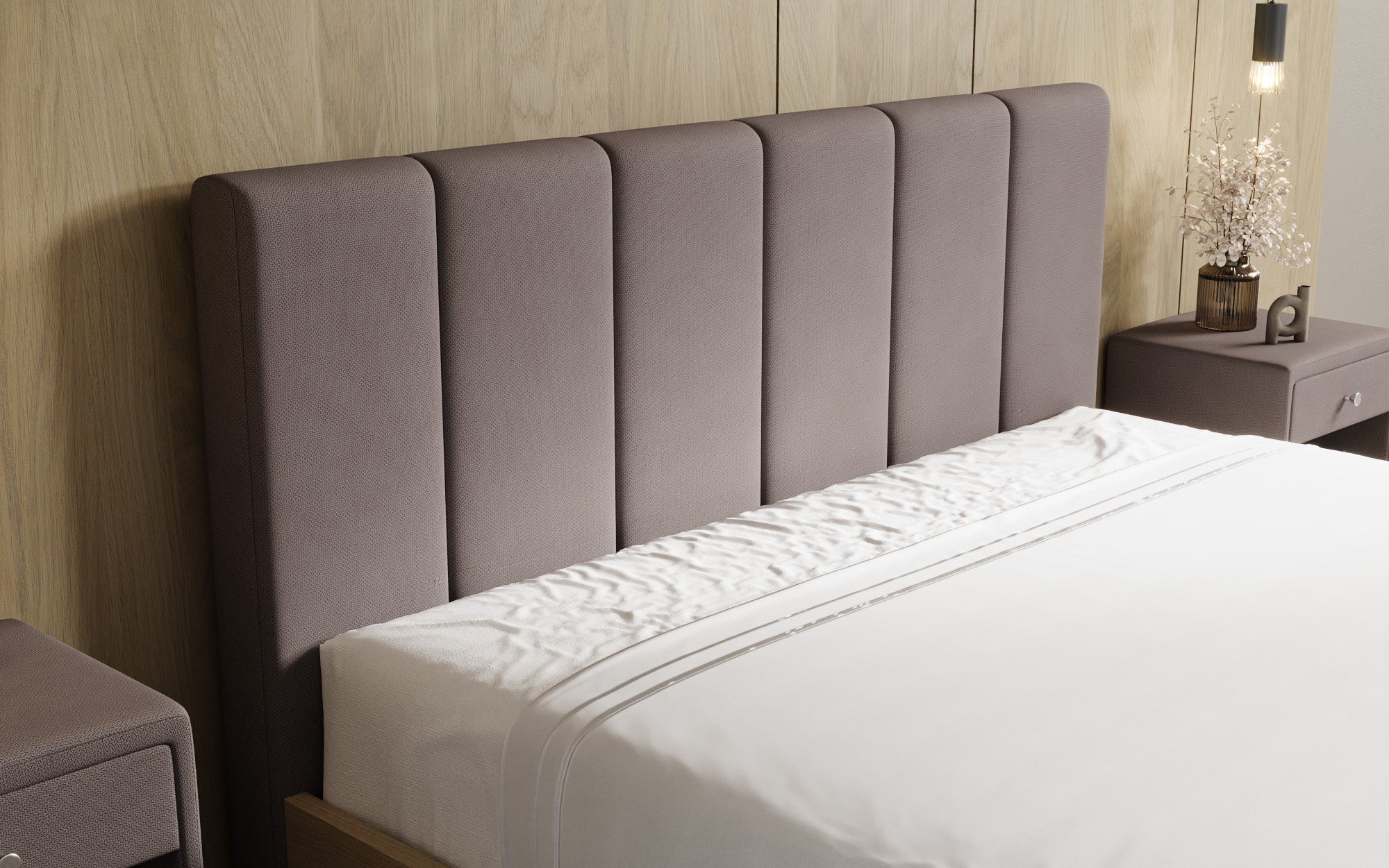 Designer Polsterbett Fiore Piano in Stoff mit Stauraum