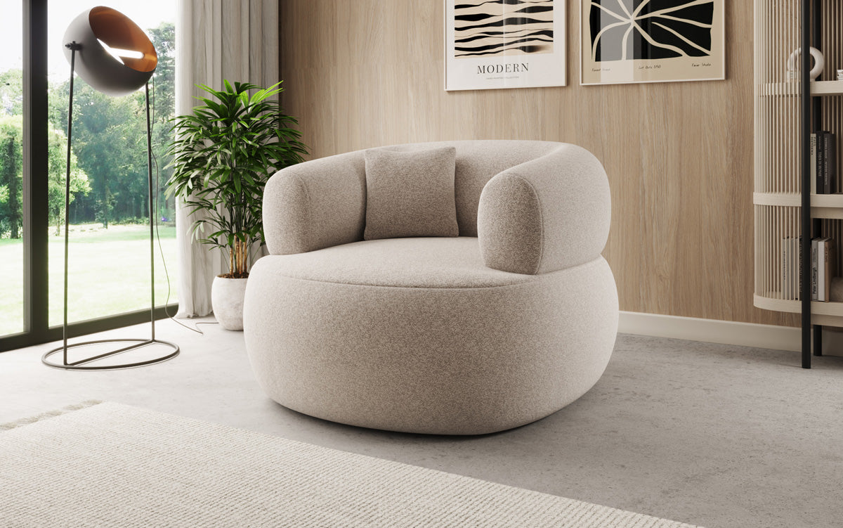 Designer Sofa-Sessel Bao in Strukturstoff - 360°-Drehfunktion