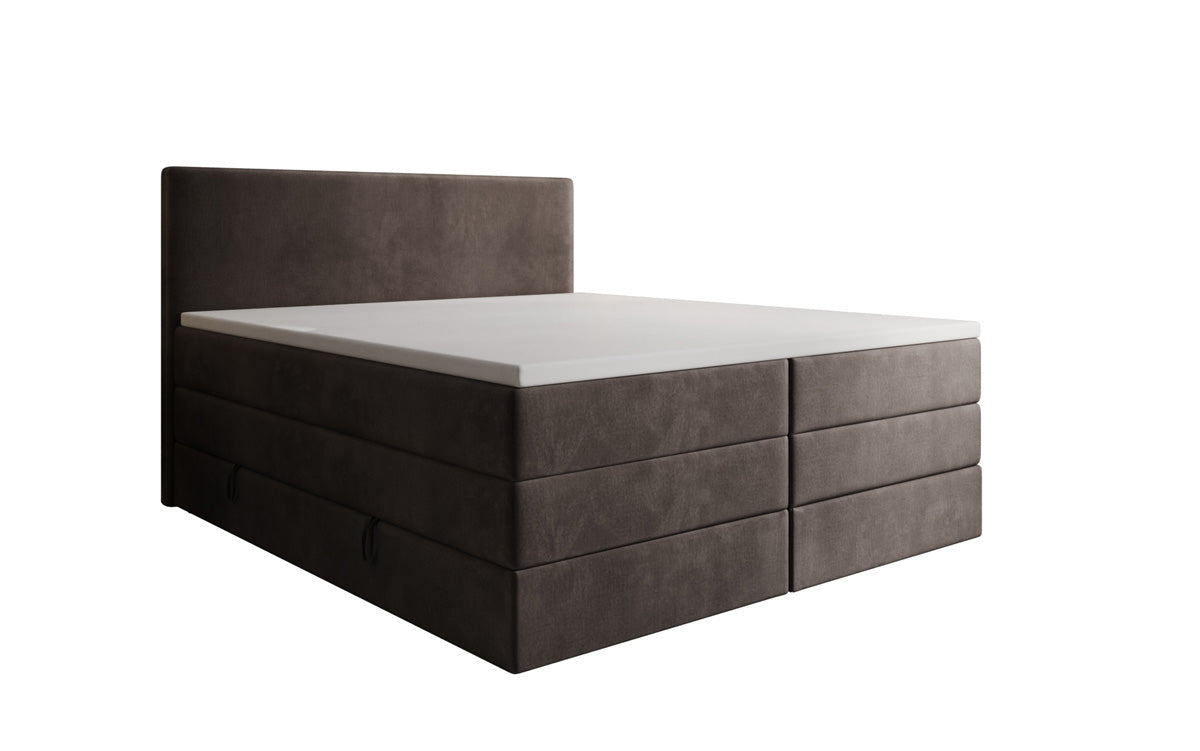 Boxspringbett Kubo King mit Stauraum in Samt