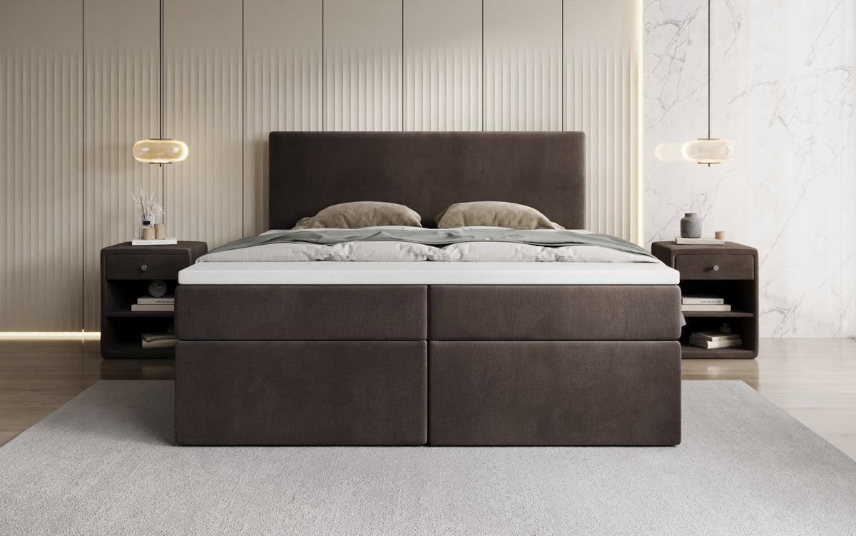 Boxspringbett Kubo mit Stauraum in Samt
