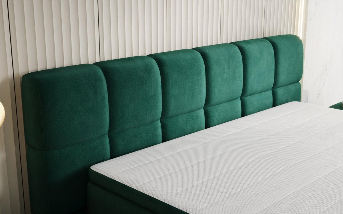 Boxspringbett Bombo mit Stauraum in Samt