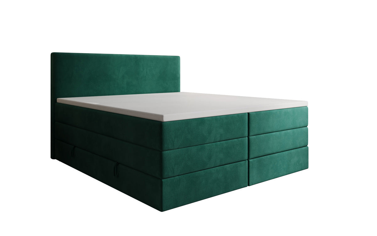 Boxspringbett Kubo King mit Stauraum in Samt