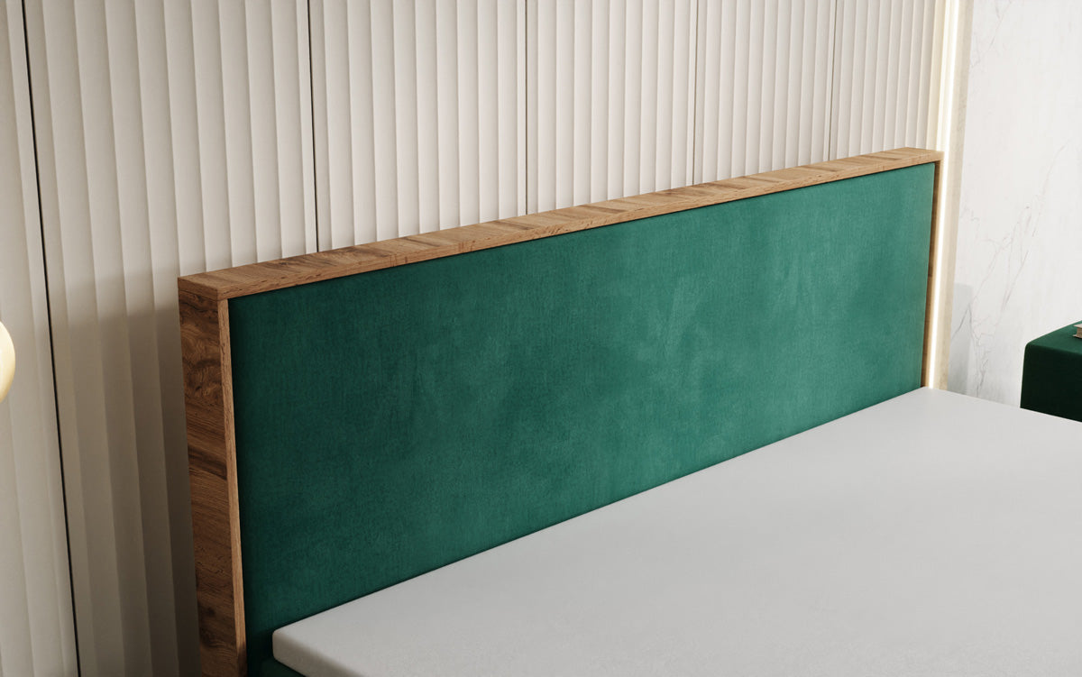 Boxspringbett Timber mit Stauraum in Samt