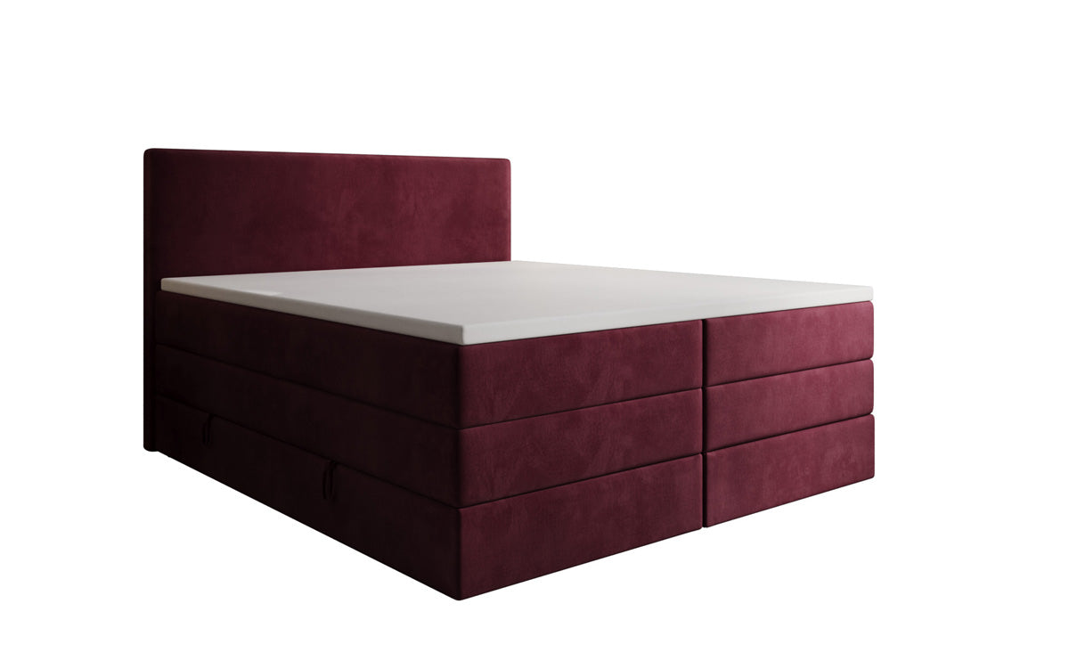 Boxspringbett Kubo King mit Stauraum in Samt