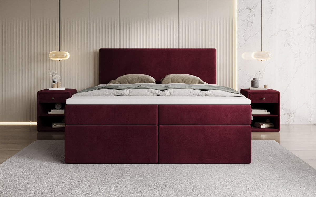Boxspringbett Kubo mit Stauraum in Samt