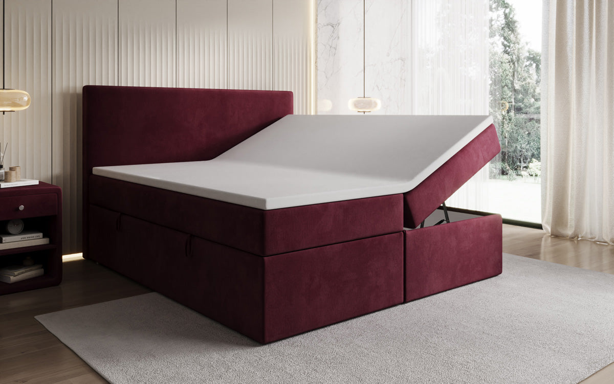 Boxspringbett Kubo mit Stauraum in Samt