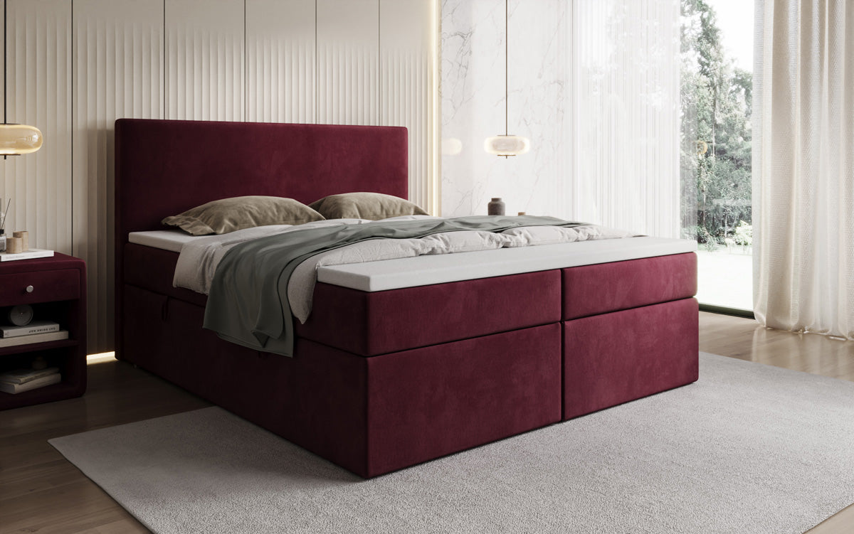 Boxspringbett Kubo mit Stauraum in Samt