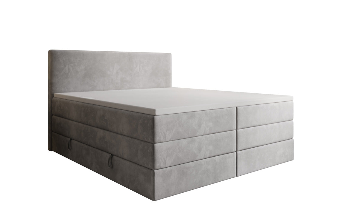Boxspringbett Kubo King mit Stauraum in Samt