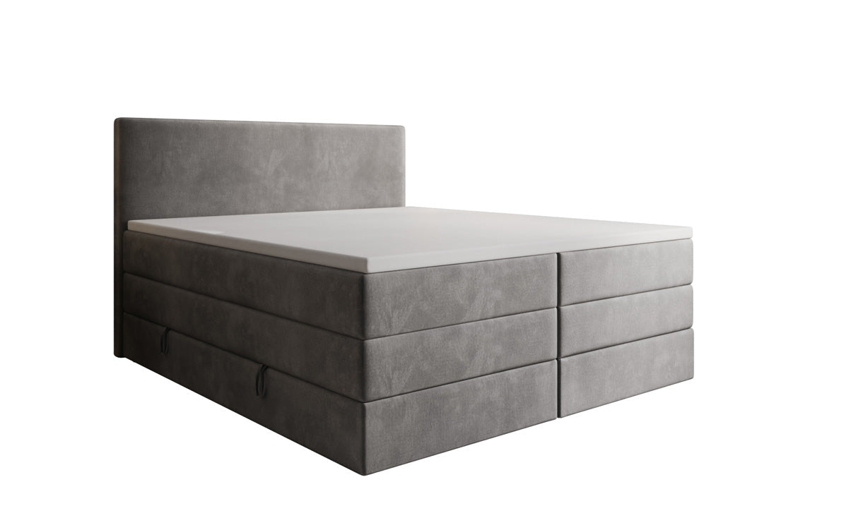 Boxspringbett Kubo King mit Stauraum in Samt