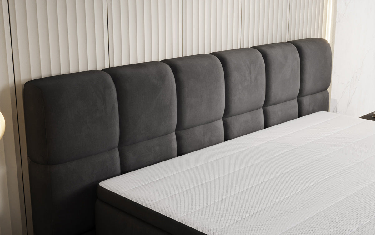 Boxspringbett Bombo mit Stauraum in Samt
