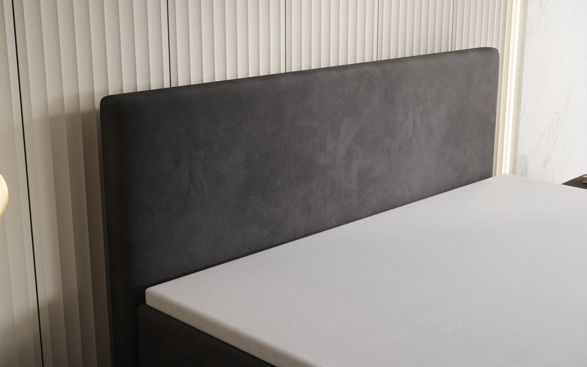 Boxspringbett Kubo King mit Stauraum in Samt