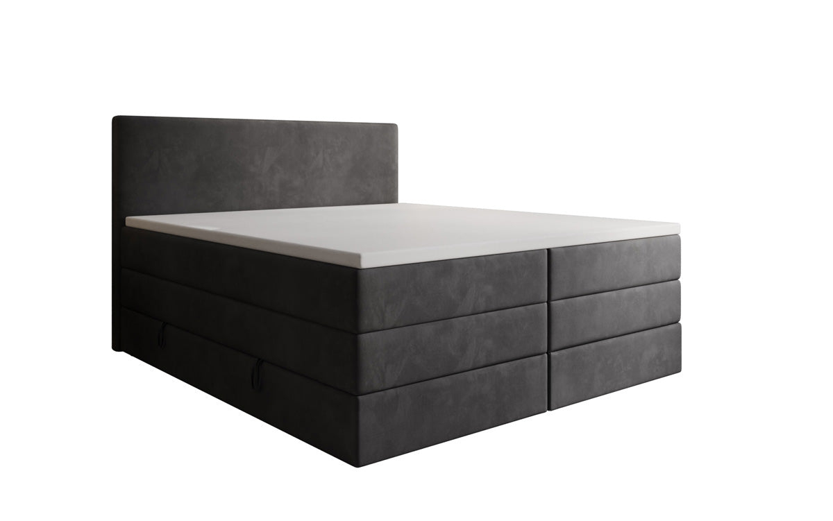 Boxspringbett Kubo King mit Stauraum in Samt